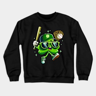 Funny Shamrock Baseball St. Patrick's day Crewneck Sweatshirt